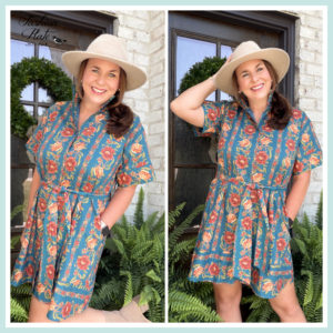 Entro Floral Cotton Belted Mini Dress