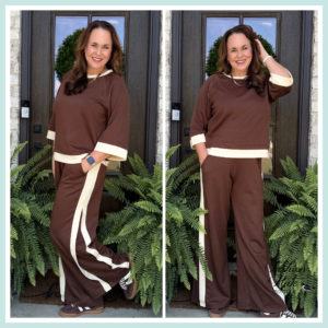 Umgee LuxeKnit Colorblock Set – Rich Brown