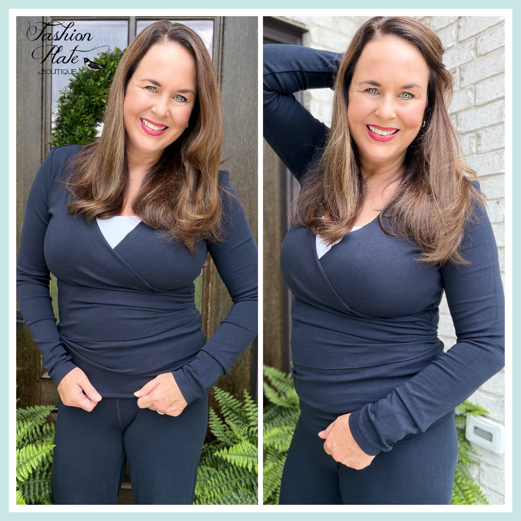 MOHMe by Umgee Cotton Viscose Wrap Cardigan – Navy