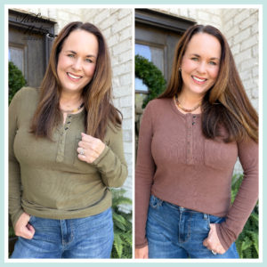 Michelle Mae Georgia Long Sleeve Henley Top