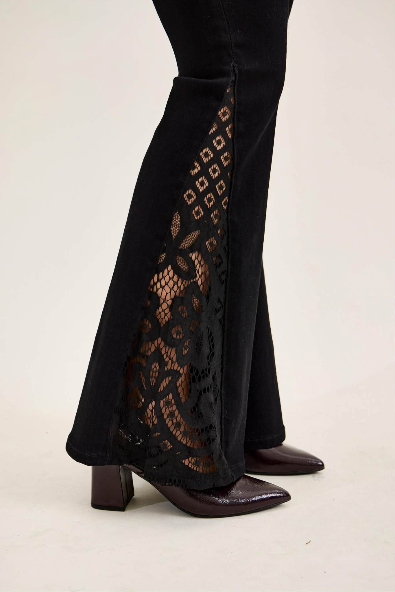 Judy Blue Jaqueline Lace Detail Ultra Flare Jeans - Image 3