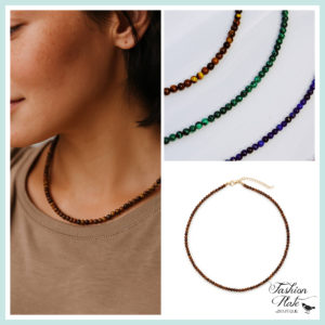 Natural Stone Beaded Single Strand Necklace