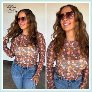 Blakeley Fall Floral Mesh Layering Top