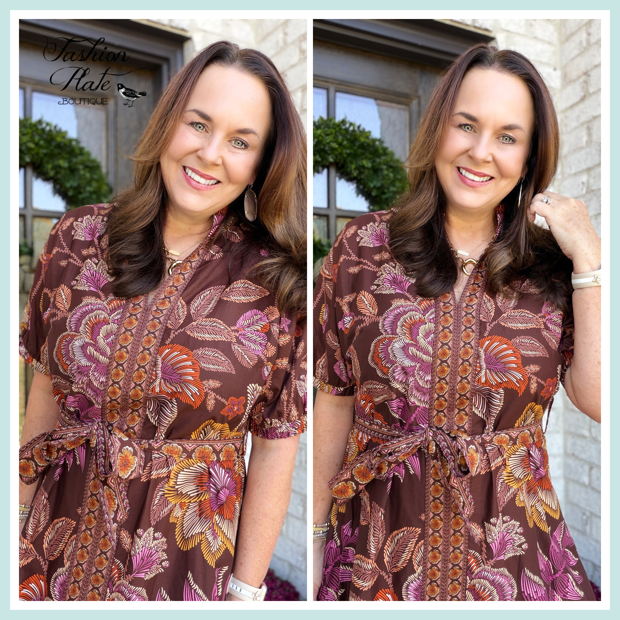 Entro Fall Floral Midi Dress - Image 2