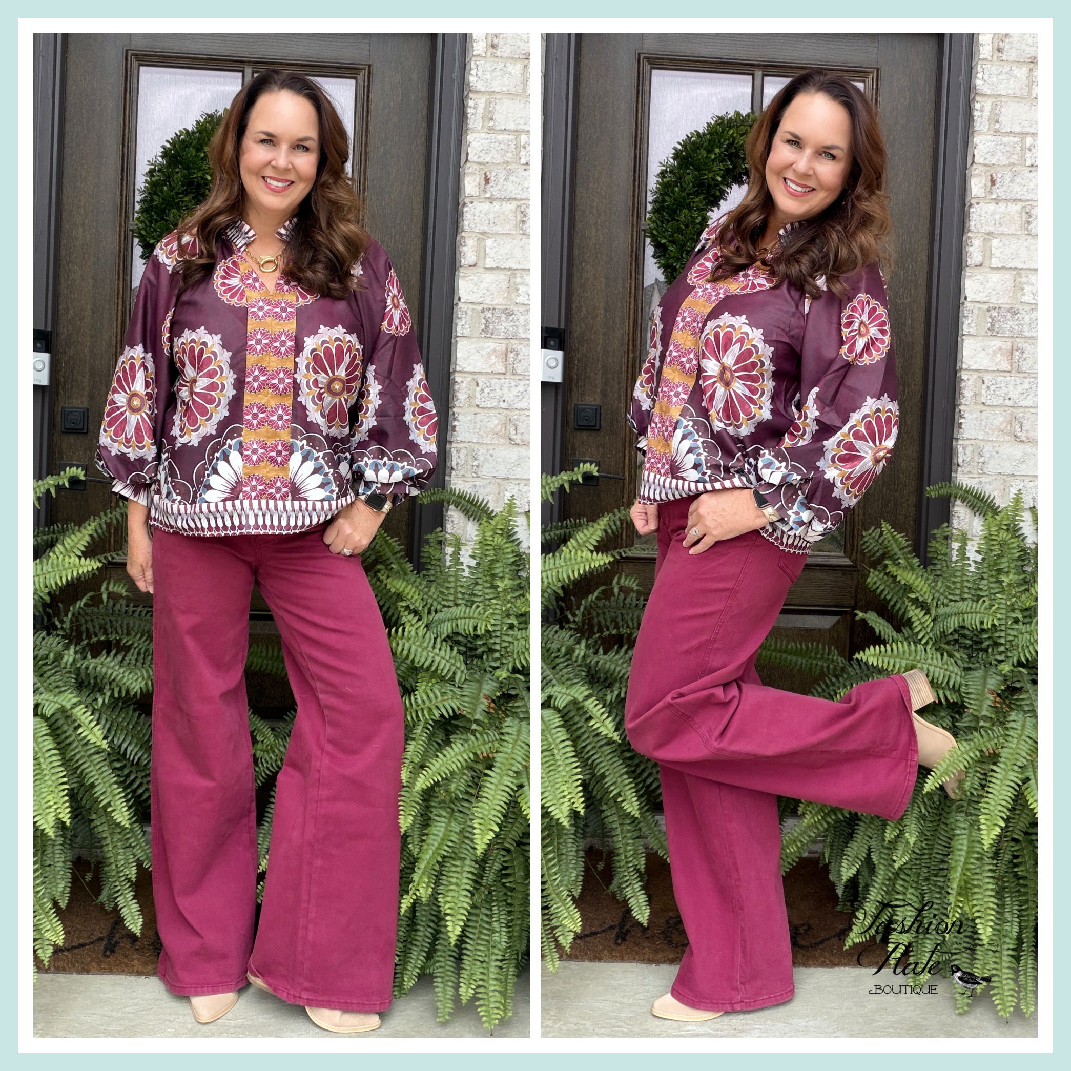 Umgee Boho Print Blouse - Image 3